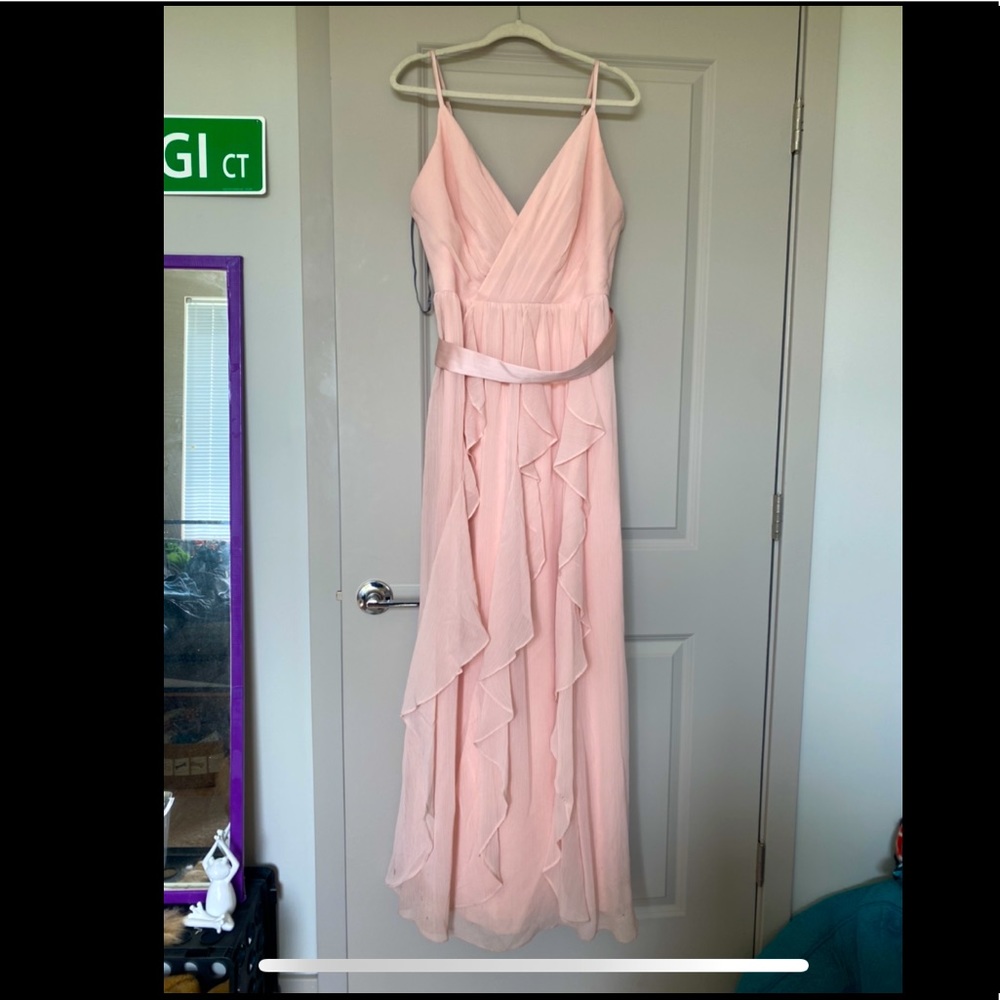 Blush colored bridesmaid dress